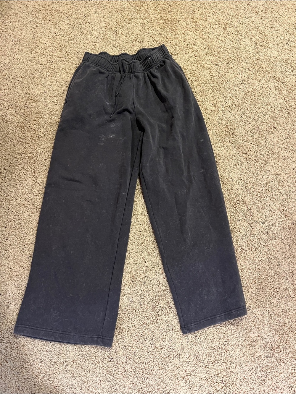 Relaxed Grey Pull-On Wide-Leg Joggers
